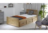 3ft single waxed pine wood wooden bed frame + 3 drawers storage 3